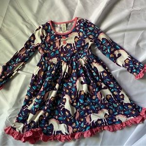 Eleanor Rose long sleeve Unicorn dress - girls size 8